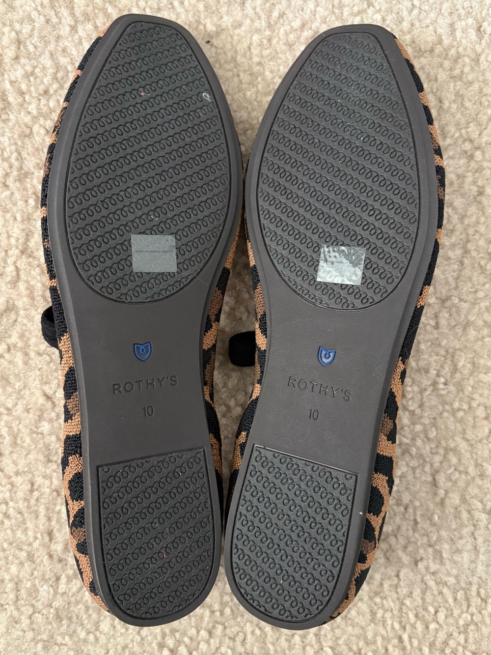 Rothy’s The Square Mary Jane Size 10 Jungle Cat Animal Leopard Print Flats - Picture 5 of 5